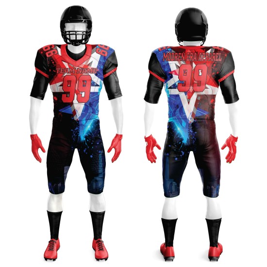 Men's Sport Suit Comfortable 100% Polyester American Football Uniform Short Breathable Printed Techniques New Uniforms Sets Men's Sport Suit Comfortable 100% Polyester American Football Uniform Short Breathable Printed Techniques New Uniforms Sets