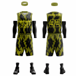 Customizable Black Yellow Reversible Breathable Sublimation Basketball Uniform Set Summer Printed Rhinestone Techniques Boys Men Customizable Black Yellow Reversible Breathable Sublimation Basketball Uniform Set Summer Printed Rhinestone Techniques Boys Men