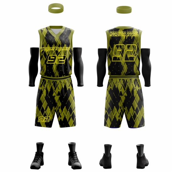 Customizable Black Yellow Reversible Breathable Sublimation Basketball Uniform Set Summer Printed Rhinestone Techniques Boys Men Customizable Black Yellow Reversible Breathable Sublimation Basketball Uniform Set Summer Printed Rhinestone Techniques Boys Men