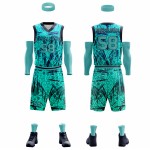 2025 Retro Sublimation Reversible Basketball Vest Kit BSCI Wholesale Green Sportswear Summer Printed Rhinestone Men's Green 2025 Retro Sublimation Reversible Basketball Vest Kit BSCI Wholesale Green Sportswear Summer Printed Rhinestone Men's Green