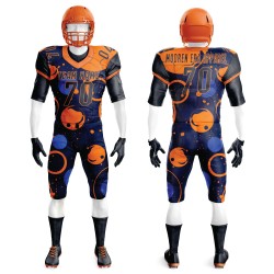 Customizable American Football Jerseys Sublimated Embroidery Sports Wear in Blue Orange Black-Original Football Jersey Sets